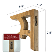 American Art Decor Stylish Wood Corbels Shelf Brackets, Set of 2 - 7.25 H x 1.25 L x 6.25