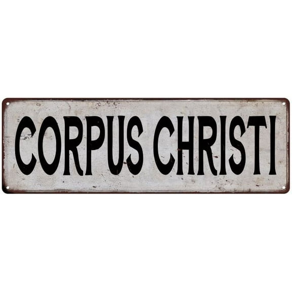 CORPUS CHRISTI Vintage Look Rustic Metal City State Sign 6 x 18 High Gloss Metal 206180041379