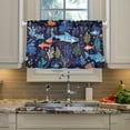 thumbnail image 4 of Coolnut Sea Animals Kitchen Curtains 36 Inch Length Blackout Thermal Insulating Tier Curtains with Rod Pockets Short Curtains Home for Living Room/Bedroom Home Decor, 4 of 7