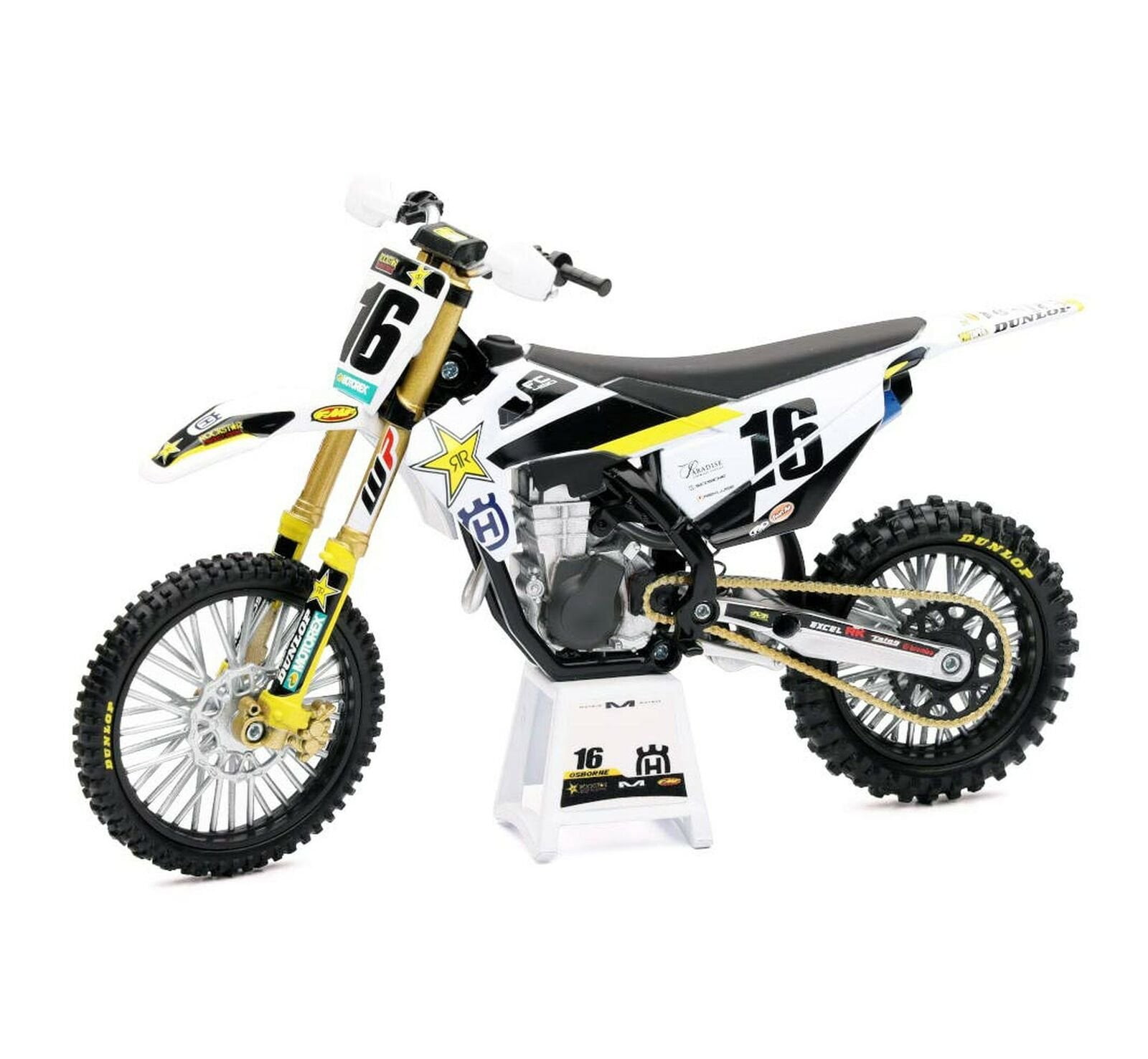 NewRay #16 Zach Osborne Rockstar Energy Drink Diecast Motorcycle Model, 1/12