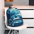 thumbnail image 3 of Rateoe Abstract Blue Skull Pattern Student Backpack Water-resistant Backpack 15-inch Laptop Backpack Lightweight Adjustable School Backpack, 3 of 6