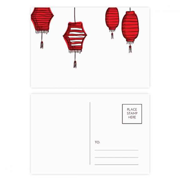 red s chinese year of rooster postcard set birthday mailing thanks greeting card