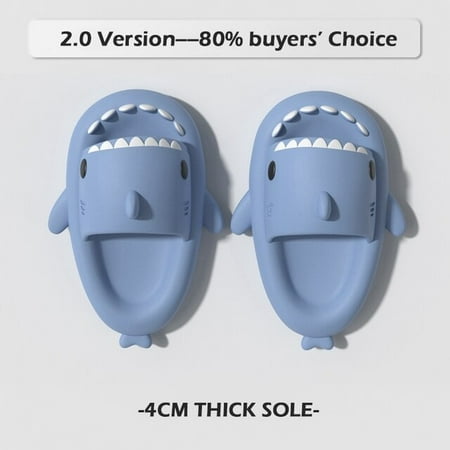 

QWZNDZGR Summer Shark Slippers Woman 2022 Indoor Thick Non-slip Sandals Couples Cartoon Shark Slides Beach sandals Flip Flops Soft Eva