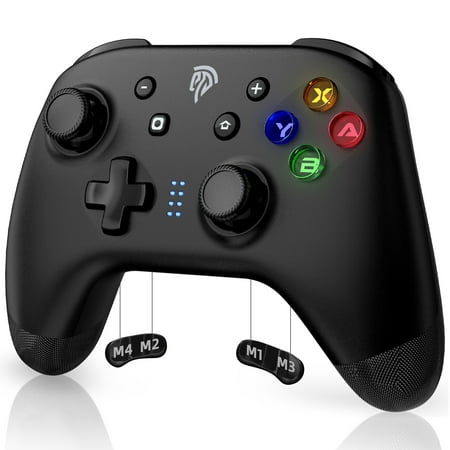 LISHIVE Bluetooth Wireless Gaming Controller EasySMX for Switch, Switch Lite/OLED, PC Windows, Dual Vibration, Turbo, 15 Hours Playtime, Black