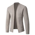 thumbnail image 4 of LIUJUNSHOP Shawl Collar Cardigan for Men Men's Fashionable Wool Knit Cardigan with Pockets Versatile Long Sleeve Comfortable Sweater for Casual Wear, 4 of 7