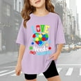 thumbnail image 2 of shoper Autism Awareness Shirt for Kids Autism Support Tee Causal Short Sleeve Tops Back To School Shirt Boys and Girls Purple 150, 2 of 8
