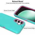 thumbnail image 3 of Ebizware for Samsung Galaxy S23 FE 5G Phone Case, Heavy Duty Shockproof Case [Military Grade Drop Tested] Dual Layer Full Body Protective Cover for Galaxy S23 FE 5G - Green/Hot Pink, 3 of 7