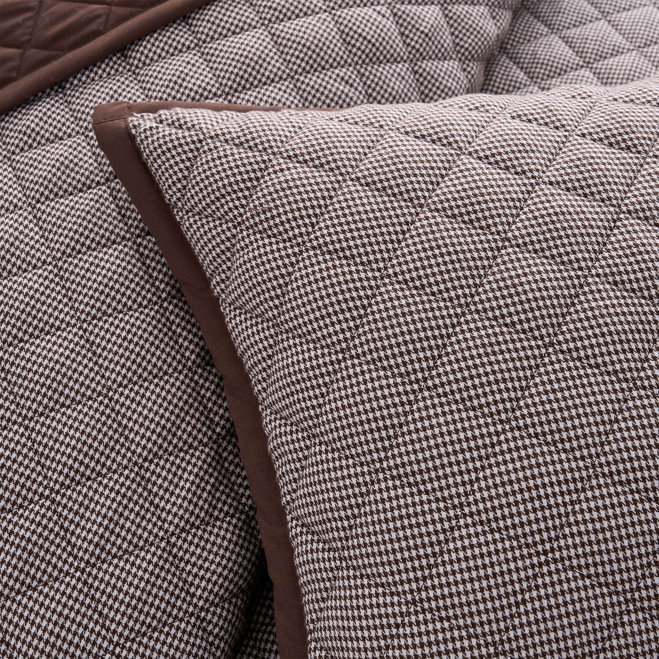 My Texas House Brown Houndstooth Cotton 2-Piece Quilt Set, Twin/Twin XL