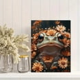 thumbnail image 2 of Qisvanset Framed Canvas Wall Art 12x16 Inch Floral Frog Illustration Home Warming Gift Art, 2 of 5