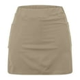 thumbnail image 4 of SROBPTY Womens Summer Shorts Plus Size, Sports Shorts for Women, Women's Solid Mid-waist Sports Casual Shorts Bottoming Skirt Pants Khaki M, 4 of 4