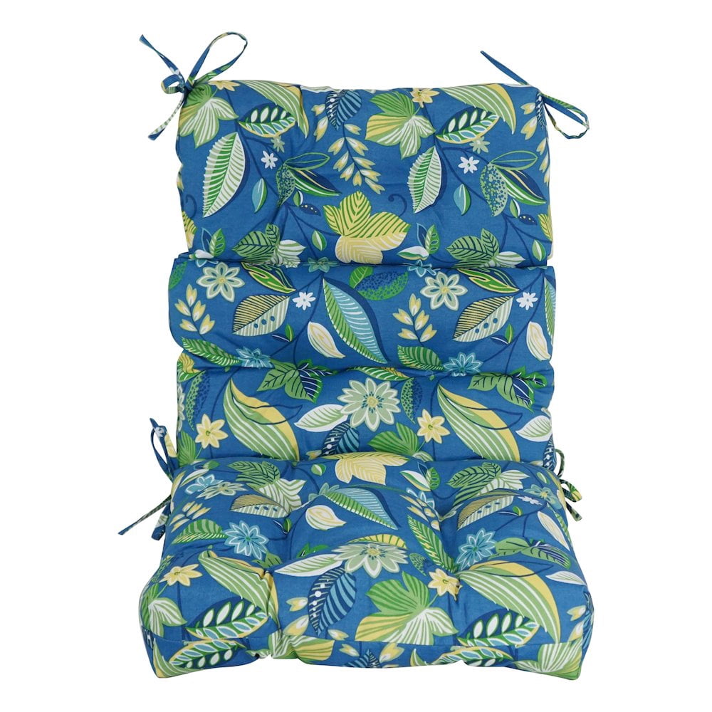 Blazing Needles 20-inch by 42-inch Spun Polyester Patterned Outdoor Tufted Chair Cushion