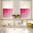 thumbnail image 4 of Valentines 3 Piece Kitchen Curtains Set Rosy Pink Ombre Geometric Window Treatment Tiers Abstract Ocean Rod Pocket Valance Sets for Small Windows Bedroom 54 in x 36, 4 of 5