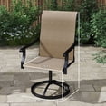 thumbnail image 6 of 2pcs Brown 360° Swivel Patio Chairs, Outdoor Garden Mesh Seat with Steel Frame, Ergonomic Backrest, 265lb Capacity, Balcony & Deck Lounging, 6 of 6