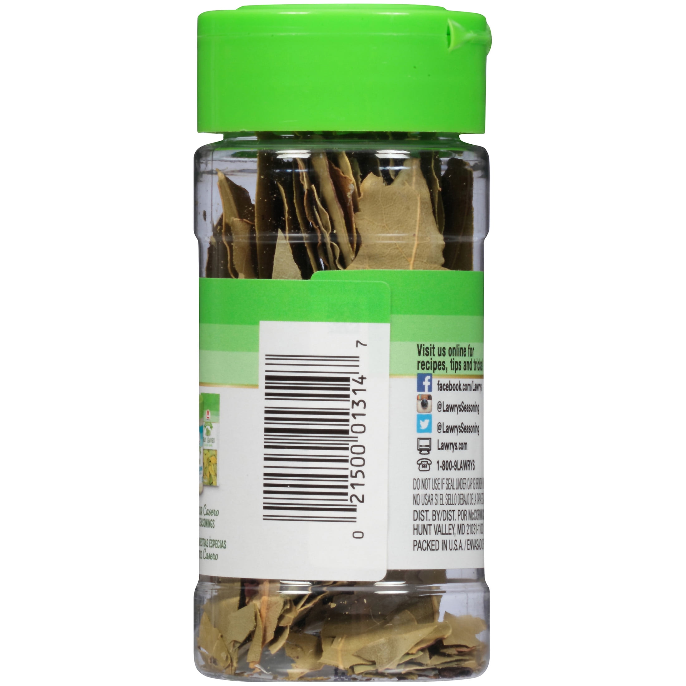 (3 pack) Lawry's Casero Kosher Bay Leaves, 0.1 oz Bottle