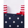 thumbnail image 6 of Girls Independence Day Dress Square Neck Bow Shoulder A-Line Flowy 4th of July Outfit for 6-7 Years, Blue Stars, 6 of 11