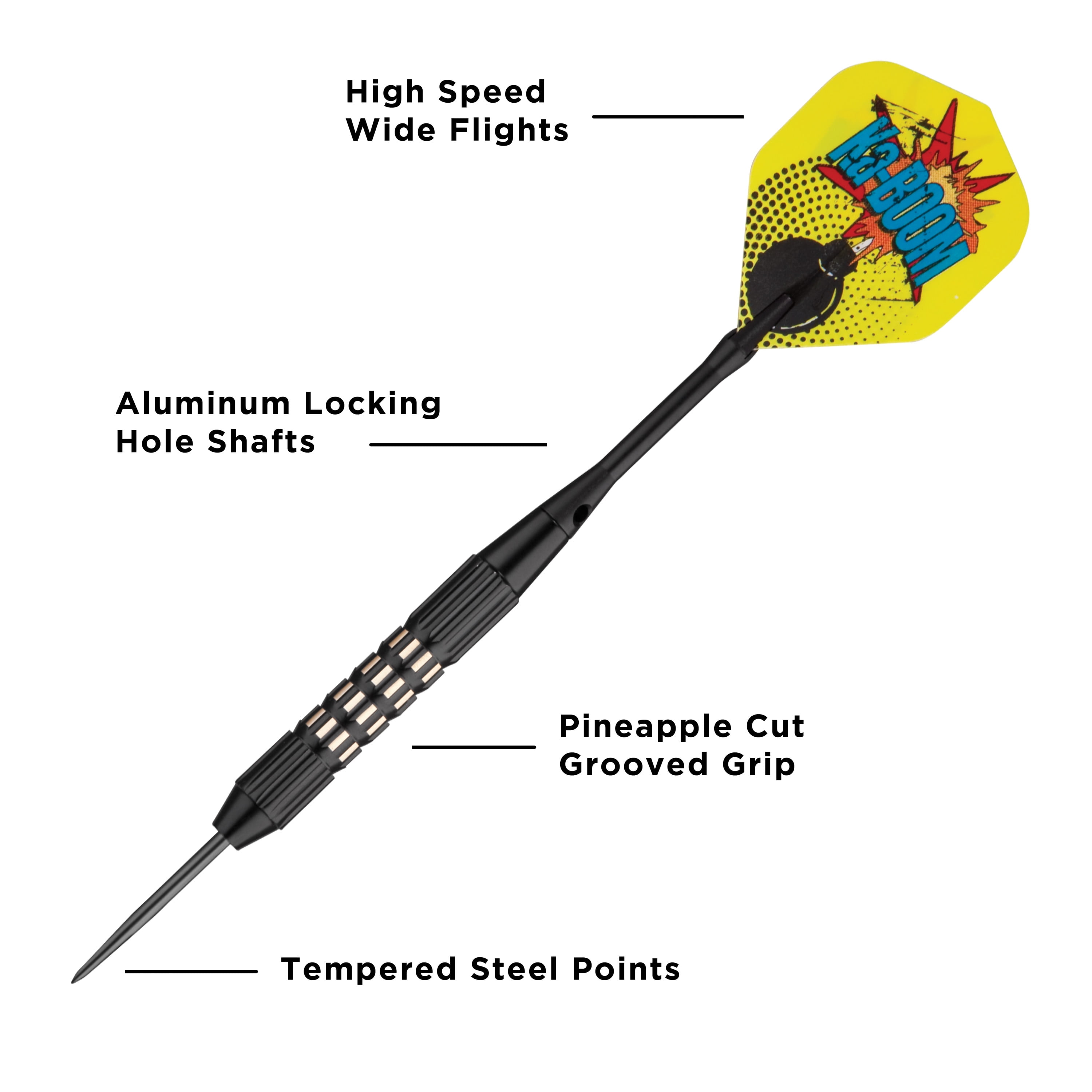 Viper Comix Steel Tip Dart Set, Black, 22 Grams