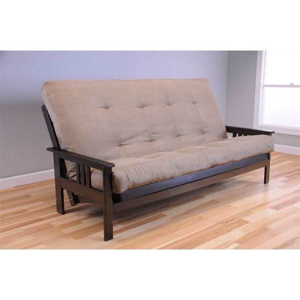 Queen Size Futon Frame and Mattress Set in Espresso and Peat Walmart