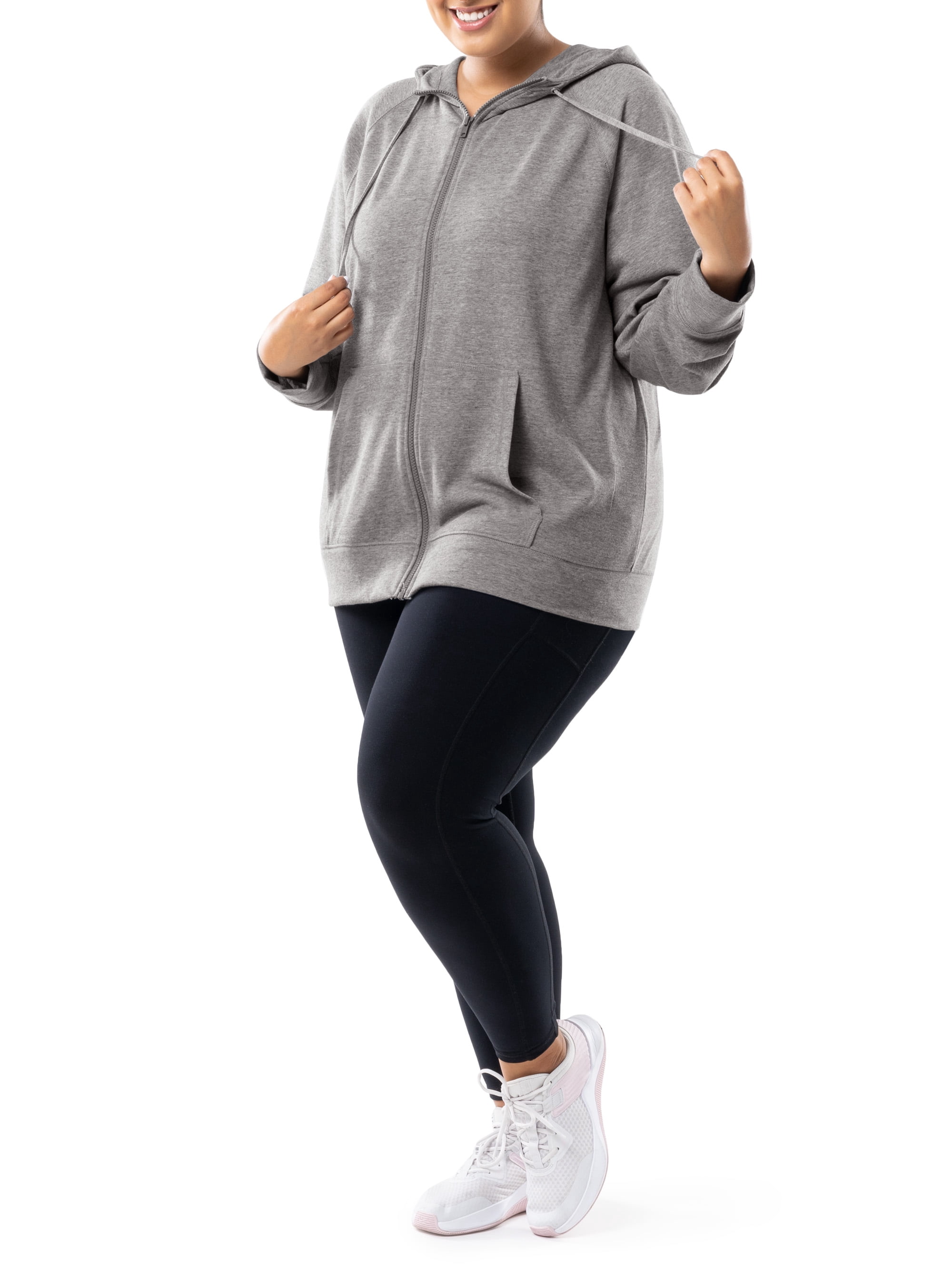 Athletic Works Women's Plus Lightweight Zip-Up Hoodie Jacket, Size 1X-5X