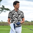 thumbnail image 3 of Fotbe Ying Yang Checkered Camiseta Polo de Golf para Hombre con Estampado – Camisa Deportiva Transpirable con Cuello Abotonado-X-Large, 3 of 6