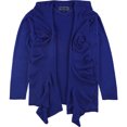 thumbnail image 1 of Karen Scott Womens Ruffled Cardigan Sweater, Blue, Plus Size, 2X, 1 of 1