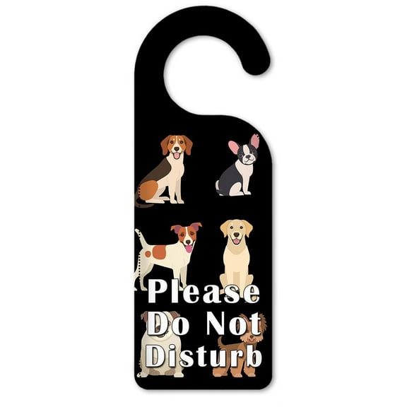 Do Not Disturb Door Knob Hanger Sign - Cute Dogs