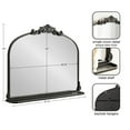 thumbnail image 6 of Kate and Laurel Arendahl Traditional Vintage Arch Mirror with Shelf, 33 x 26, Black, Baroque Antique Arched Wall Mirror with Functional Shelf for Use as Vanity Bathroom Mirror or Cute Nursery Mirror, 6 of 9