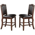 thumbnail image 5 of Set of 6 Counter Height Dining Chairs Kitchen Breakfast Dinette Solidwood Upholstered Chair Dining Room Furniture Brown Finish, 5 of 6