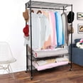 thumbnail image 1 of Zimtown Heavy Duty Garment Rack with Wheels and Side Hooks, 1 of 4