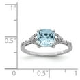 thumbnail image 4 of Sterling Silver Rhodium Plated Diamond and Aquamarine Ring QR4502AQ, 4 of 5