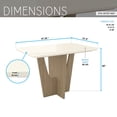 thumbnail image 6 of Modern Painted Glass Dining Table for 4 with Tempered Glass Top and Contemporary Wood Base, Elegant and Compact Italian-Style Design for Dining Rooms, Warm Beige and Light Oak, 6 of 11