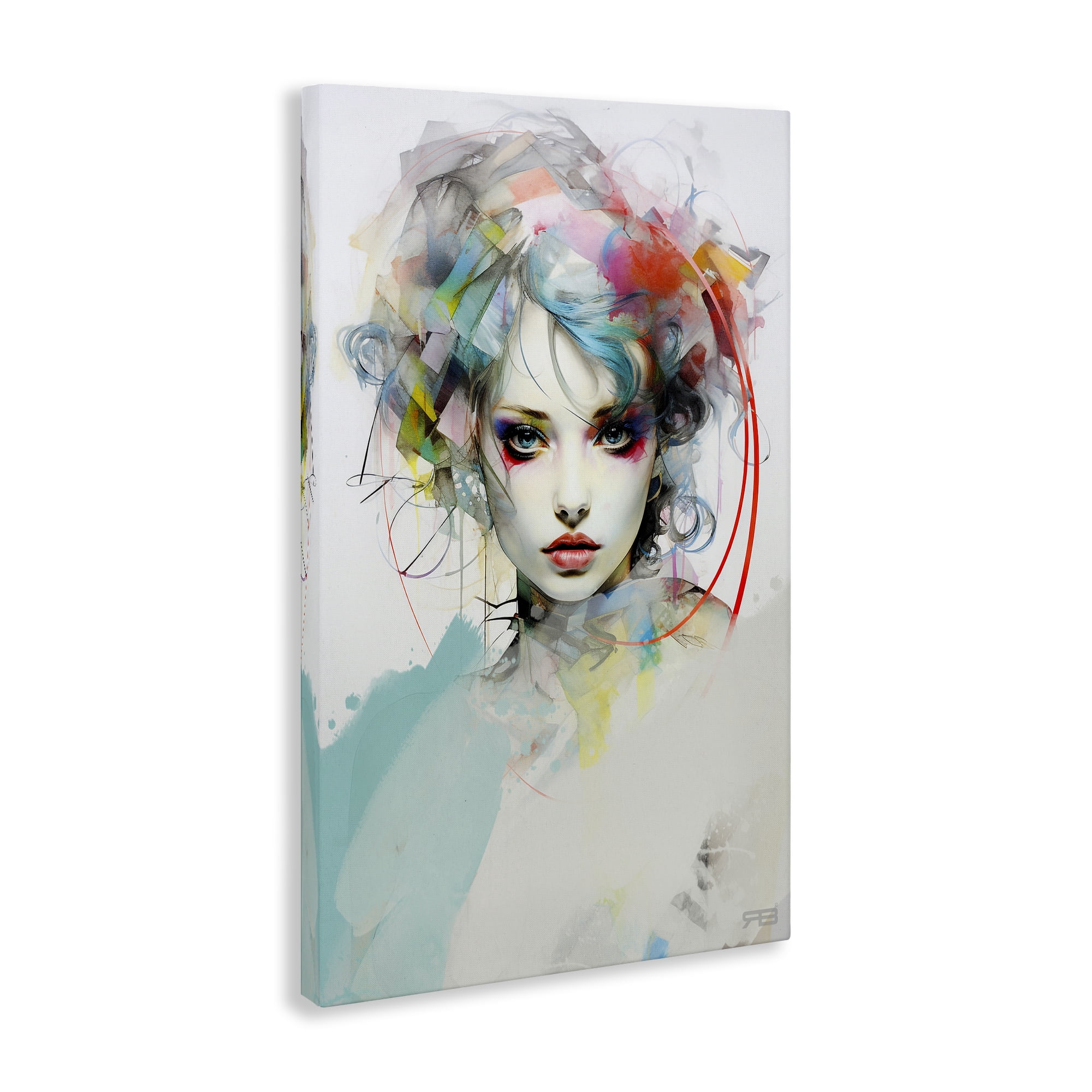 Stupell Industries Abstract Hair Visage Novelty Painting Gallery Wrapped Canvas Art Print Wall Art, 16 x 24
