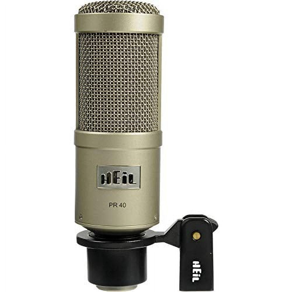 Heil Sound PR 40 Dynamic Cardioid Studio Microphone (Champagne) with Cloud Microphone CL-1 Cloudlifter Mic Activator & 20' XLR Cable Bundle