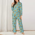 thumbnail image 2 of Hirioo Lemon Ice Cream for Women's Pajama Sets 2 Piece Pjs Women's Long-Sleeved Pajama Set Button Down Sleepwear,S-XXL-Small, 2 of 7