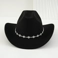 thumbnail image 4 of Landzoo One Western Cowboy Hat For Men And Women Bohemian Style Fedora With Rhinestone Embellishments Curved Brim Fashion Accessory Cozy Stylish Basic Cowboy, 4 of 4