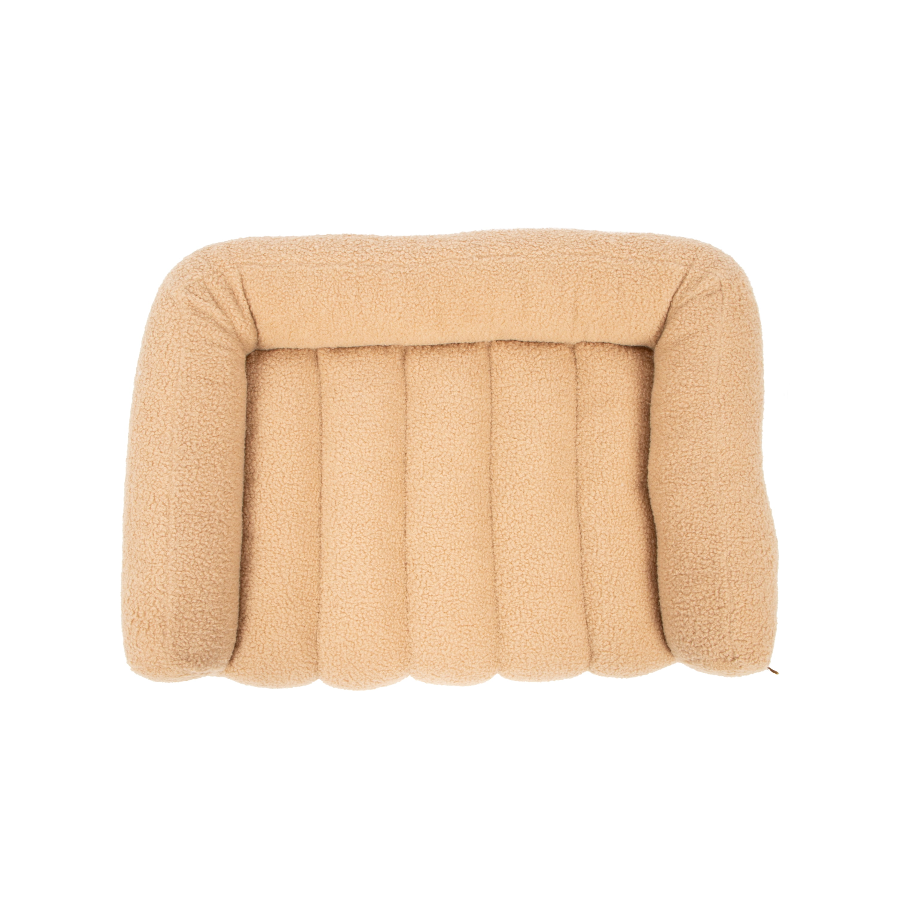 SportPet Designs Quilted Sherpa Sofa-Style Pet Bed Lounger, Brown, Medium, 30 in x 22 in x 7.5 in