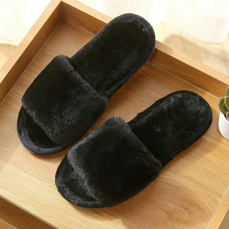 

PIKADINGNIS 2022 New Design Women Winter House Furry Slippers Women Cross Fluffy Fur Home Slides Flat Indoor Floor Shoes Ladies Flip Flops