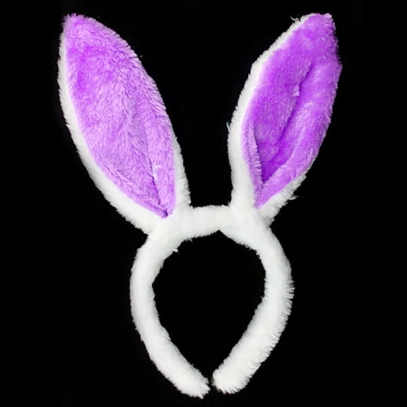 FKMJH Easter Adult Hairband Rabbit Ear Headband Hairband Hair Accessories Band and Purple Headscarf