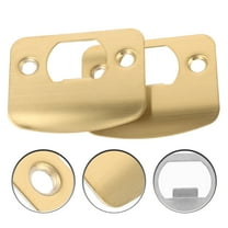 FUEENIRVA 2Pcs Metal Door Plate Golden Finish Smooth Installation for Front Door Reinforcement