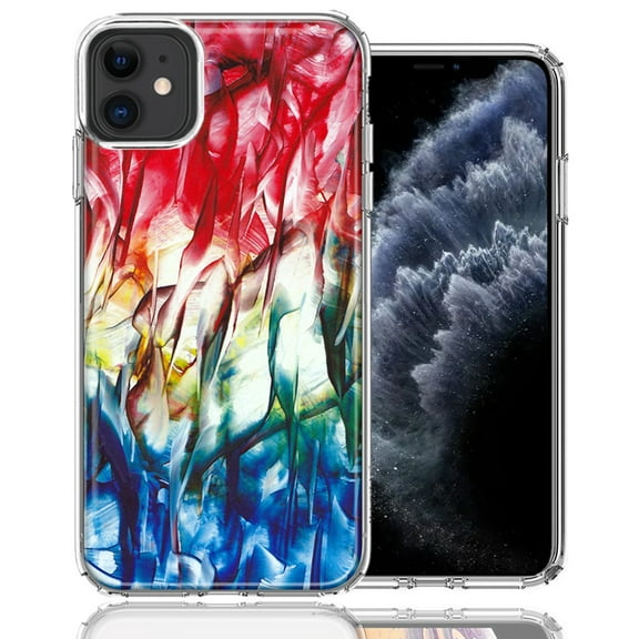 MUNDAZE For Apple iPhone 11 Land Sea Abstract Design Double Layer Phone Case Cover