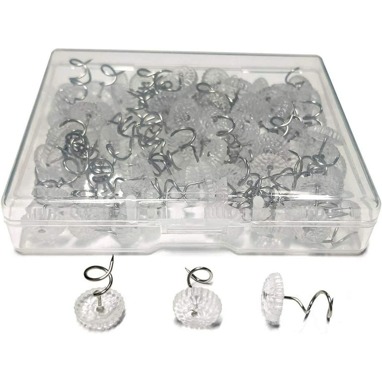 100 Pcs Bedskirt Pins, Twist Pins with Clear Heads, Bed Skirt Pin