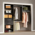 thumbnail image 2 of 2 Drawer Short Tower Closet Unit, Modular Closet System, Wood Closet System Organizer with Storage for Walk In Closets, Clothing Rack Closet for Hanging Clothes, Bedroom, Black, 19.5"W, 2 of 9