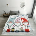thumbnail image 3 of Cozy Christmas Gnome & Snowflake Throw Blanket - Soft, Allergy-Friendly Flannel for Bed and Sofa Decor - Perfect Holiday Gift, Christmas, Elf, Snowflake, Blanket, Decorative, 3 of 6