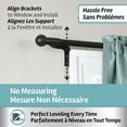 thumbnail image 4 of Smart Rods No Measuring Easy Install Adjustable Cafe Window Rod with Decorative Ball Finials, 18 to 48 Inch, Black, 4 of 5