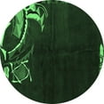 thumbnail image 1 of Ahgly Company Indoor Round Oriental Emerald Green Asian Inspired Area Rugs, 4' Round, 1 of 4