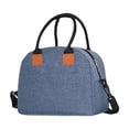 thumbnail image 1 of Bolsa para almuerzo térmica aislante resistente al agua con correa ajustable para el hombro Azul oscuro, 1 of 7