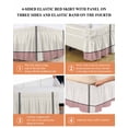 thumbnail image 6 of Pink Geometric Wrap Around Bed Skirts for California King Bed 16" Drop,Bed Skirt with Adjustable Elastic Belt Dust Ruffle Bed Valance Modern Beige Color Block Black Lines Art Bed Frame Cover, 6 of 7