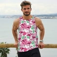 thumbnail image 4 of Wukai Flamingo Print Men’s Workout Tank Top Sleeveless Muscle T shirt Gym Running Fitness Tank Top-X-Large, 4 of 7