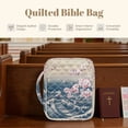 thumbnail image 6 of Xoenoiee Cherry Blossom Sea Waves Print Bible Cover Case Carrying Book Case Church Bag Quilted Cotton Bible Protective with Handle and Zipper Pocket, Gift for Men, Women, Father, Mother, 6 of 7