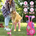 thumbnail image 4 of Set de golf Liberty para niños pequeños de 2 a 5 años con carrito de golf y tapete rosa, 4 of 8