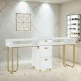 thumbnail image 5 of BarberPub Double Nail Desk, Manicure Table with Built-In AC Outlets & USB Ports, 5 of 10